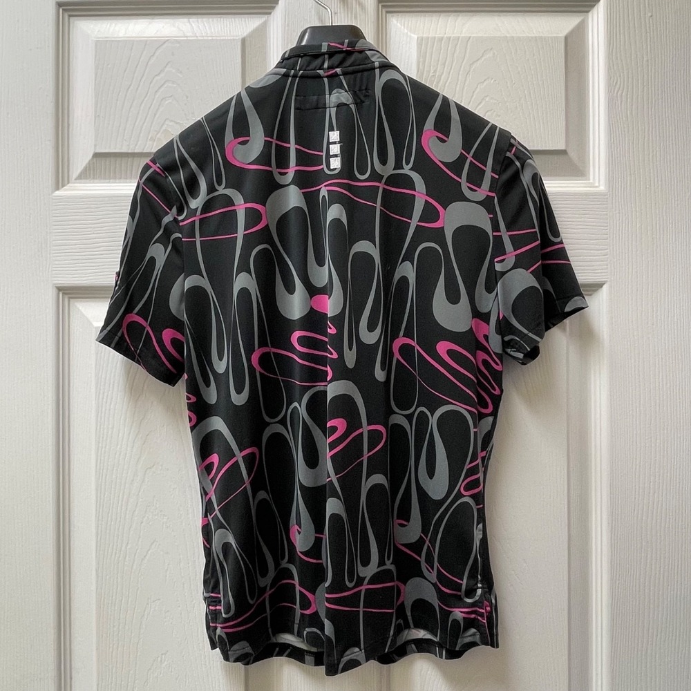 Vintage Jamie Sadock Women's Sz Small Black Cap Sleeve 1/4 Zip Polo Shirt - Picture 8 of 14